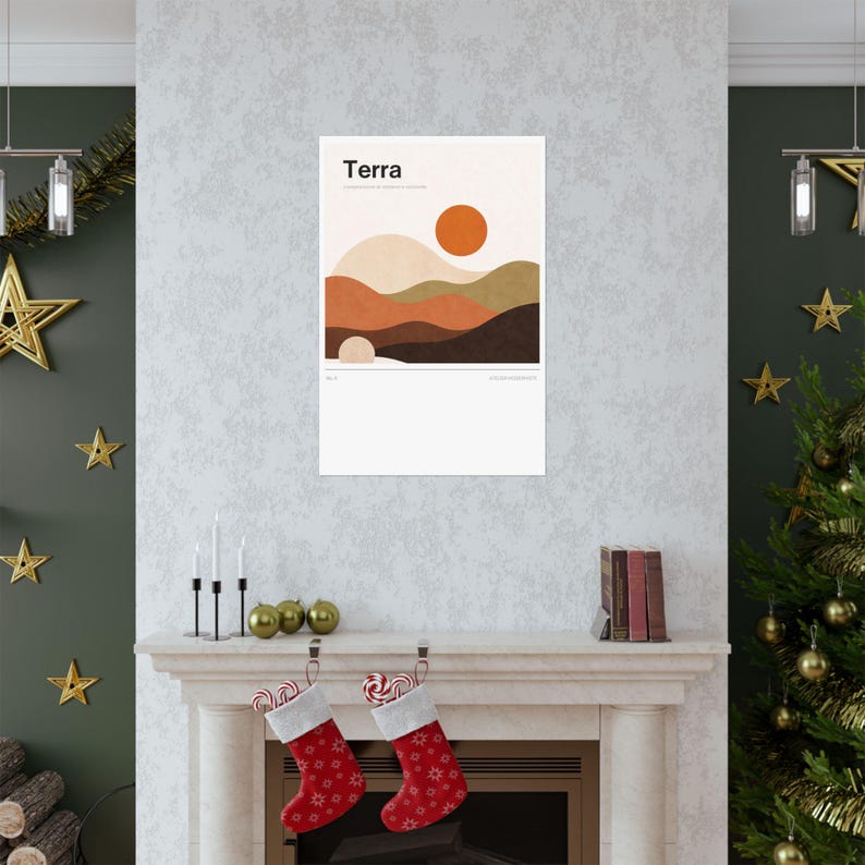 Modern Abstract Wall Art Poster. Terra No.5. Bauhaus Geometric Print. Atelier Moderniste Matte Poster. Mid Century Modern Wall Decor image 9