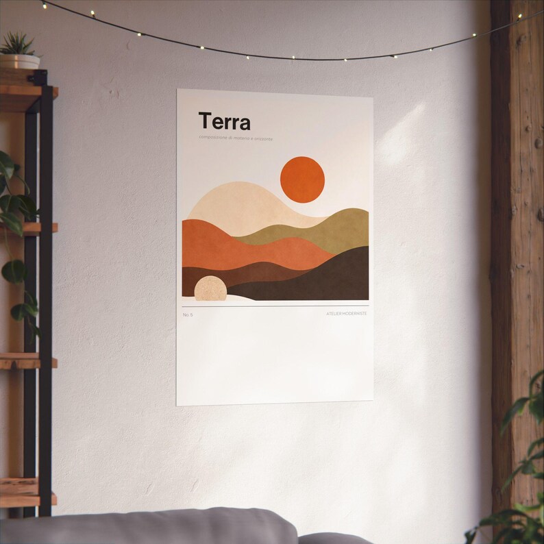 Modern Abstract Wall Art Poster. Terra No.5. Bauhaus Geometric Print. Atelier Moderniste Matte Poster. Mid Century Modern Wall Decor image 8