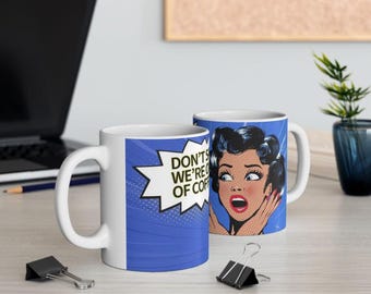 Pop Art Comic Book Coffee Mug: Funny Distressed Design