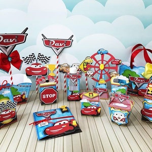 Fiesta Cars Kit. Personalized boxes. Decorate your Birthday CANDYBAR