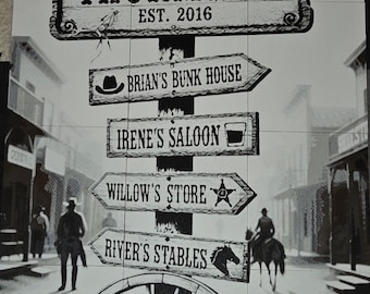 Custom Family Street Sign Digital Image and HueForge