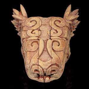 Cabeça de Dragão Asteca: Arte em Filamento Impressa em 3D imagem 7