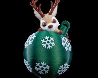 Lying Reindeer Christmas Ornament