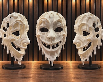 Eileen Melted Smile Horror Mask, Creepy Halloween Face Mask, Scary Cosplay Costume Prop, Spooky Macabre Art Wearable Mask