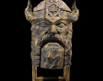 Viking Carved Wine Bag Dispenser