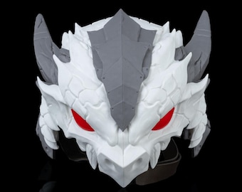 Wyrmcrest Dragon Helmet – 3D Printed, Ready to Paint Costume Prop