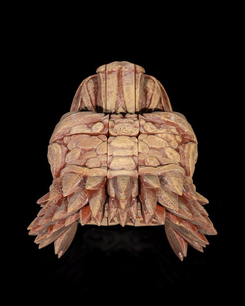 Cabeça de Dragão Asteca: Arte em Filamento Impressa em 3D imagem 6