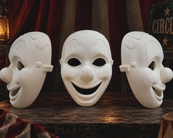 Vintage Clown Halloween Mask, Retro Spooky Circus Mask, Creepy 3D Printed Horror Cosplay Costume Mask, Wearable Trick or Treat Prop