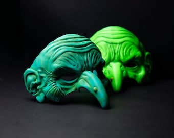 3D Printed Witch Mask: Halloween Costume, Ready to Paint