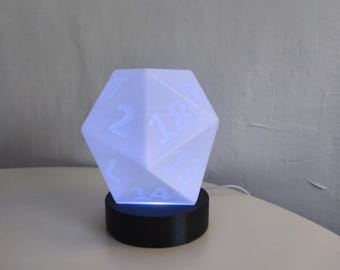 D20 Dice Lamp with RGB Lighting