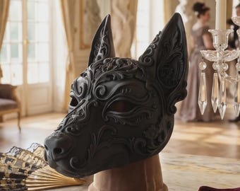 Baroque Doberman Masquerade Mask, Royal Gothic Dog Mask, 3D Printed Festival Headpiece, Halloween Cosplay Costume, Venetian Animal Half Mask