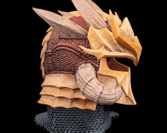 3D Printed Dragonslayer Helmet: Bonebreaker Design, Fantasy Armor