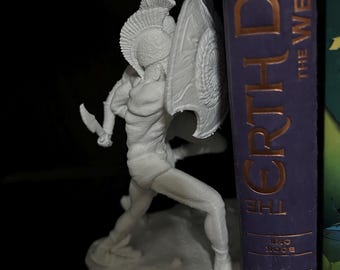 Spartan Warrior Bookends, Ancient Greek Book Holder, 3D Printed Battle Book Ends for Bookshelf, History Buff Decor, Gift for Book Lover