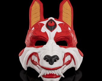 3D Printed Okami Mask: Japanese Wolf, Paintable