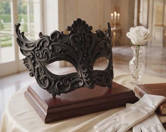 Baroque Masquerade Mask for Women, Elegant Venetian Filigree Eye Mask, Feminine Loup Half Mask for Prom, Halloween, Gala Costume