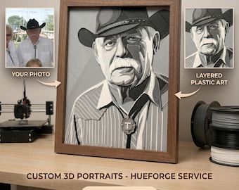 Custom 3D Filament Portrait – HueForge Layered Plastic Art Service
