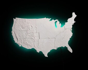 American Map Wall Light