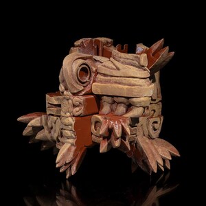 Cabeça de Dragão Asteca: Arte em Filamento Impressa em 3D imagem 8