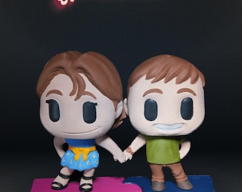 Custom 3D Printed Couple Figurine with Heart Base
