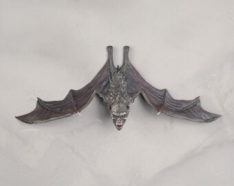 Not Quite a Bat Wall Mount Ready for Paint | 3D Printed Gothic Decor | Creepy Cute Creature Wall Statuette | Fantasy Vampire Wall Sculpture