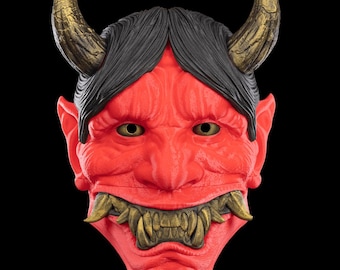 3D Printed Hannya Mask: Japanese Demon, Ready to Paint