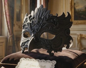 Baroque Owl Masquerade Mask | The Night Wisdom Crown | Ornate Fantasy Bird Mask for Mardi Gras, Halloween & Festivals