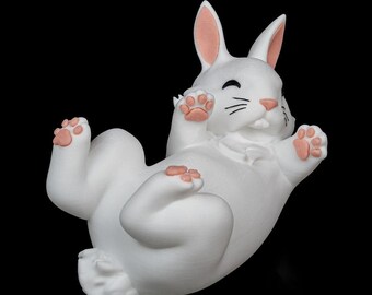 3D Printed Hungry Rabbit Figurine: Sweet Tooth Decor