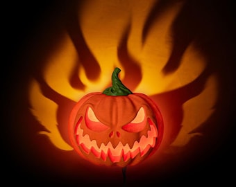 Flaming Pumpkin Wall Lamp