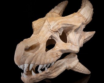 Epic Red Dragon Skull