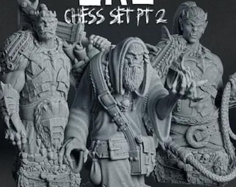Solid Resin Orc Half Chess Set (16 pieces )