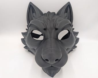 Wearable Dire Wolf Mask, Fantasy Wolf Cosplay Half Mask, 3D Printed Werewolf Costume Prop for Halloween, Renaissance Faire, LARP
