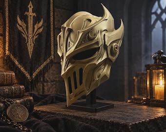 Forsaken Knight Helmet Mask, Gothic Dark Armor Cosplay Prop, Wearable Medieval Fantasy Headpiece, LARP & Halloween Costume Mask