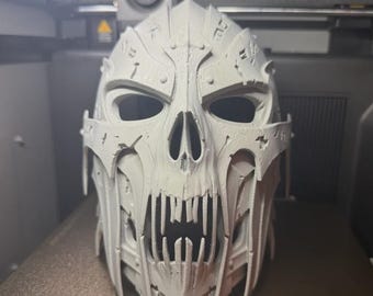 Helm of The Forsaken Skull Mask, Dark Fantasy Warrior Helmet, 3D Printed Cosplay Prop, Wearable LARP Grim Reaper & Demon Armor