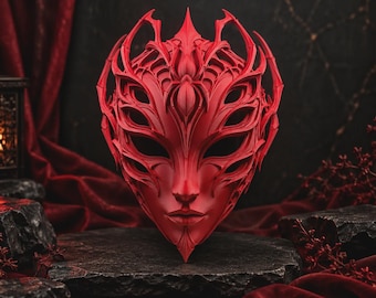 Spider Queen Mask, Arachnid Dark Fantasy Masquerade Mask, Gothic Halloween Cosplay Costume, Wearable Horror 3D Printed Headpiece