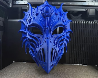 Abyss Void Mask - Dark Fantasy Cosplay Face Mask, Eldritch Cyberpunk Full Face Mask, Halloween Costume Prop, Wearable 3D Printed Mask