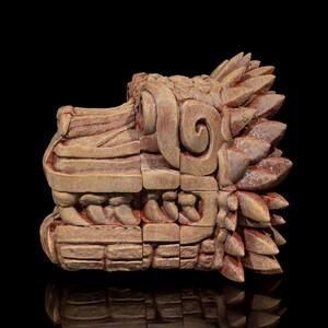 Cabeça de Dragão Asteca: Arte em Filamento Impressa em 3D imagem 4