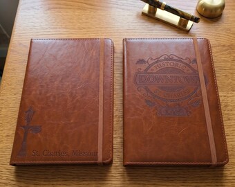 St. Charles Missouri Faux Leather Journal –  A5 Notebook, Historic Downtown Design
