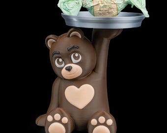 3D Printed Teddy Bear Candy Holder: Custom Colors Available