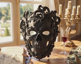 Baroque Zombie Mask | Putrid Elegance Gothic Art | Undead Masquerade Cosplay Prop | Macabre Halloween Costume | Horror Fancy Dress Mask