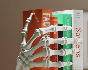 Skeleton Hand Bookend, 3D Printed Gothic Bookstop, Spooky Halloween Bookshelf Decor, Dark Academia Book Holder, Creepy Shelf Accent Gift