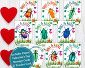 Bugs and Kisses Valentine's Day Cards, Preschool Valentines, Classroom, Easy Valentines, Love Bug, Valentine Exchange, Vday, Printable PDF