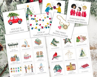45 Printable Advent Activity Cards, Family Kids Advent Activity, Advent Calendar, Christmas Holiday Activity, Christmas Activities