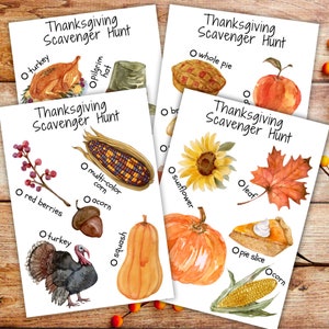 Thanksgiving Scavenger Hunt Printable for Kids and Seniors | Fall Scavenger Hunt | Kids Thanksgiving Game | Seniors Thanksgiving Game