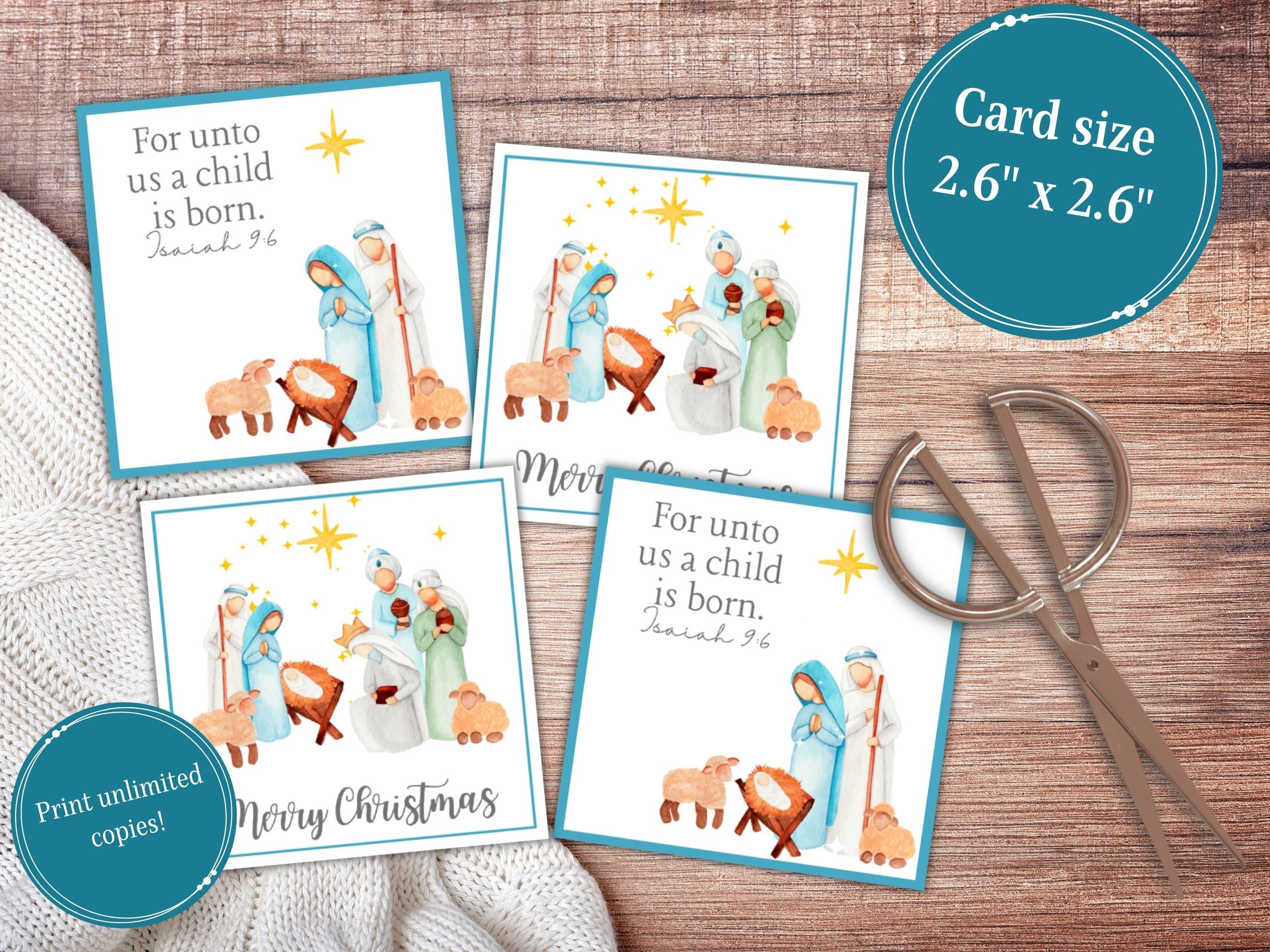 Printable Nativity Christmas Gift Tags, Nativity Gift Tags, Christmas ...