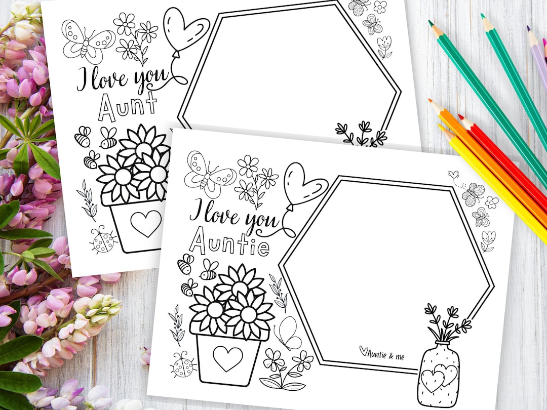 Printable Aunt/auntie Coloring Page Mother's Day Draw - Etsy