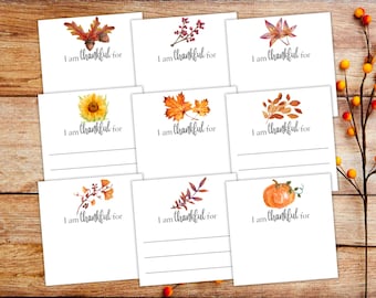 Estoy agradecido por las tarjetas de Acción de Gracias imprimibles / Tarjetas de gratitud / Tarjetas de Acción de Gracias y Amigos / Actividad de gratitud para niños y adultos