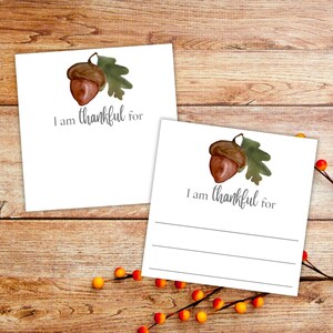 I am Thankful for Thanksgiving Cards Printable | Gratitude Cards | Thanksgiving and Friendsgiving Cards | Gratitude Activity Kids and Adults