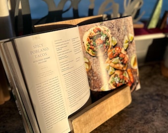 Hand crafted cookbook stand