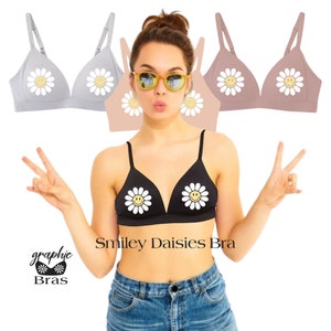 Printed Daisy Bralette Sewing Pattern, Sizes XS-L or XL-3XL