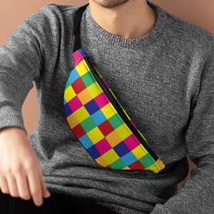 Vibrant Fanny Pack, Colorful Hip Bag, Festival Accessory, Summer Bag, Travel Companion, Eco-Friendly Design, Gift Idea